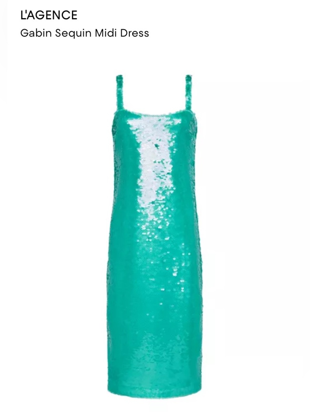 L'AGENCE Gabin seafoam Sequin Midi Dress NWT
